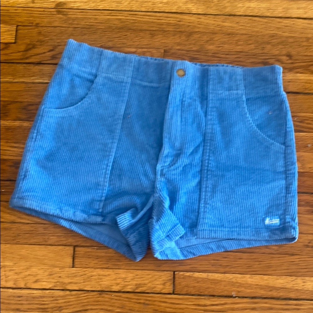 Blue Corduroy Women's Shorts